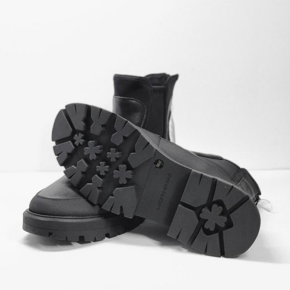 Lucky brand black Allehia Modern Lug sole Chelsea Boots Booties 8.5‎ 9.5 7.5 New - Picture 2 of 15